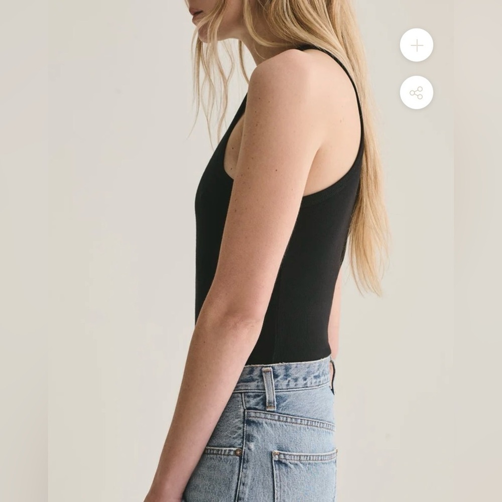 AGOLDE RIANNE HIGH NECK RACERBACK BODYSUIT BLACK SIZE SMALL - Picture 4 of 8